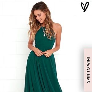 Long dark green formal dress